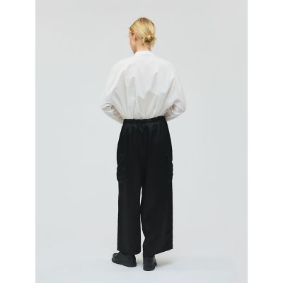 【美品】  mizuiroind / ミズイロインド | エンブロイダリー レース スタンドカラー ワイドシャツ | ブラック | レディース mizuiroind（ミズイロインド） レース スタンドカラー シャツ