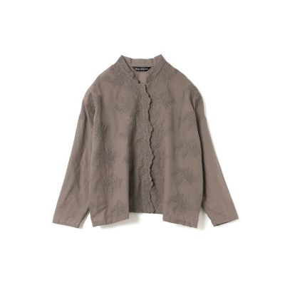 mizuiro ind レーススタンドカラーワイドシャツ | mizuiro