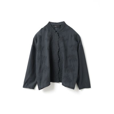 mizuiro ind レーススタンドカラーワイドシャツ | mizuiro