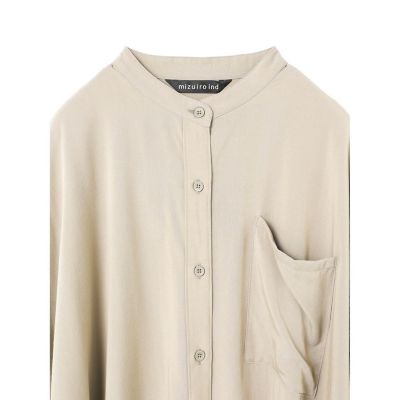 mizuiro ind バンドカラーロングシャツ | mizuiro ind