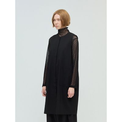 美品✨ミズイロインド フロントフライコクーンジレ ブラック mizuiro ind フロントフライコクーンジレ | mizuiro ind