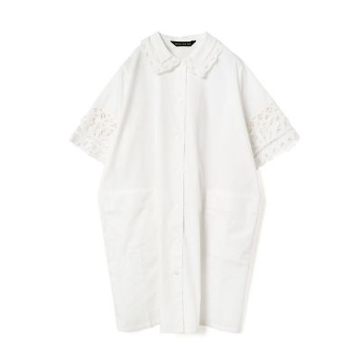mizuiro ind バテンレースワイドシャツワンピース