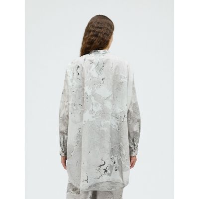 mizuiro ind マーブルプリントチュニックワンピース 