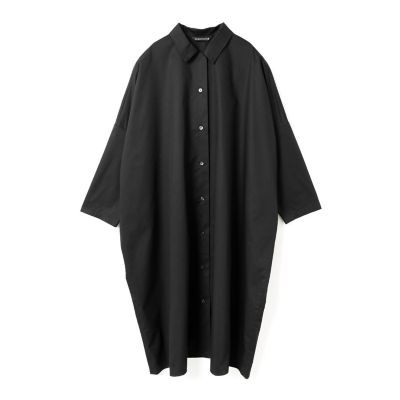 か*こ様 ミズイロインド mizuiro ind シャツライクコート 黒 F 比 mizuiro ind ワイドシャツコート | mizuiro ind (Women