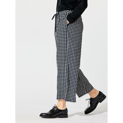 mizuiro ind チェックプリントイージーパンツ