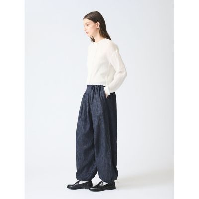 mizuiro ind デニムドローストリングボリュームパンツ