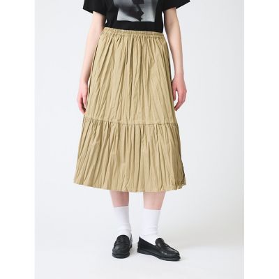 mizuiro ind　ミズイロインド　（新品）ティアードスカート mizuiro ind ワッシャープリーツティアードスカート