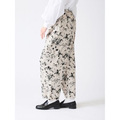 mizuiro ind レーヨンリネンプリントイージーパンツ
