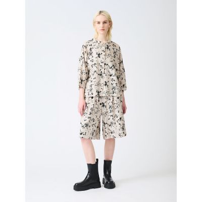 ＜mizuiro ind (Women)＞ｍｉｚｕｉｒｏ　ｉｎｄ　レーヨンリネンプリントショートパンツ