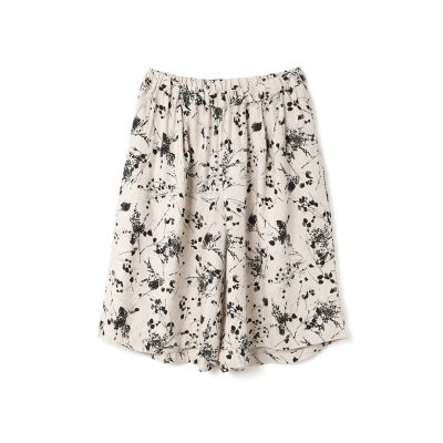 mizuiro ind レーヨンリネンプリントショートパンツ