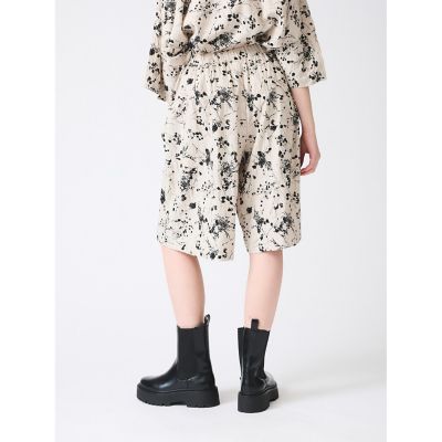 mizuiro ind レーヨンリネンプリントショートパンツ
