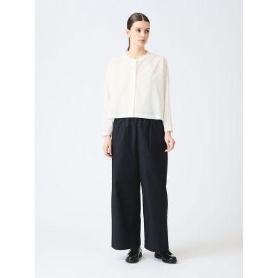 ＜mizuiro ind (Women)＞ｍｉｚｕｉｒｏ　ｉｎｄ　モールスキンワイドイージーパンツ