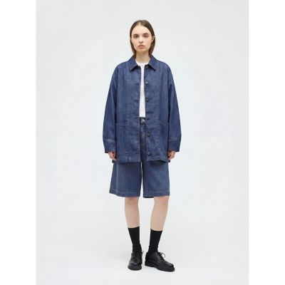 ＜mizuiro ind (Women)＞ｍｉｚｕｉｒｏ　ｉｎｄ　デニムハーフパンツ（ＢＬＥＡＣＨ）