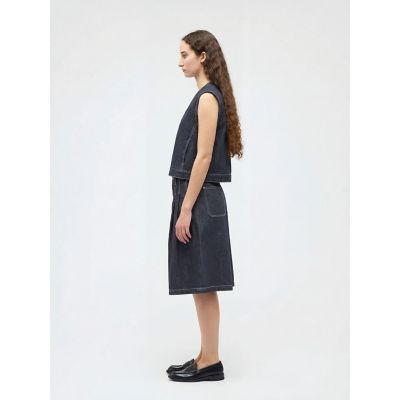 mizuiro ind ハイウエストワイドハーフパンツ | mizuiro ind