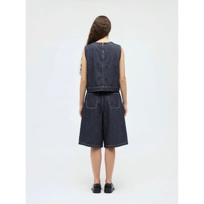 mizuiro ind ハイウエストワイドハーフパンツ | mizuiro ind