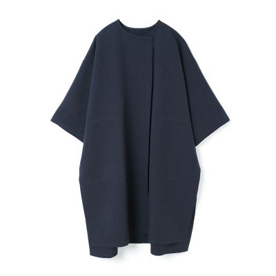mizuiro ind ノーカラーハーフスリーブコート