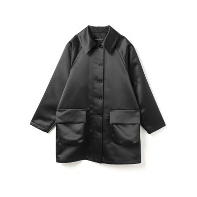 美品◇ミズイロインド　コクーン　ウール　コート　ドルマンスリーブ　ブラック 美品◇ミズイロインド コクーン ウール コート ドルマンスリーブ