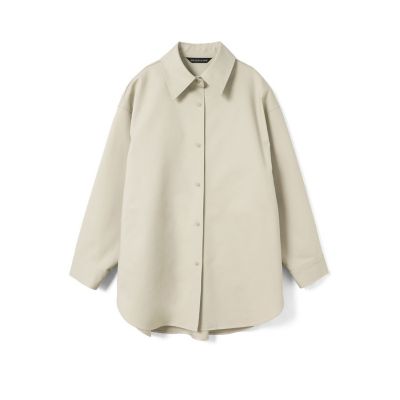 mizuiro ind ダブルクロスワイドシャツブルゾン | mizuiro