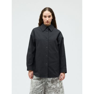 ＜mizuiro ind (Women)＞ｍｉｚｕｉｒｏ　ｉｎｄ　ダブルクロスワイドシャツブルゾン