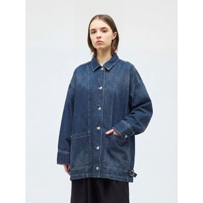 ＜mizuiro ind (Women)＞ｍｉｚｕｉｒｏ　ｉｎｄ　ワイドデニムカバーオール（ＢＬＥＡＣＨ）