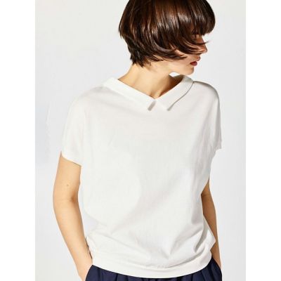 新品タグ付き⭐︎mizuiro ind シャツカラードルマンプルオーバー ホワイト mizuiro ind シャツカラードルマンT | mizuiro ind (Women