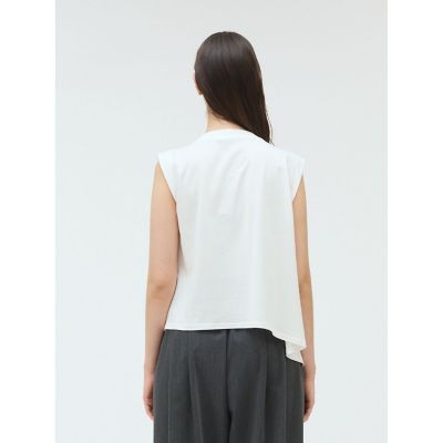 ｍｉｚｕｉｒｏ　ｉｎｄ　Ｖネックアシンメトリーノースリーブプルオーバー