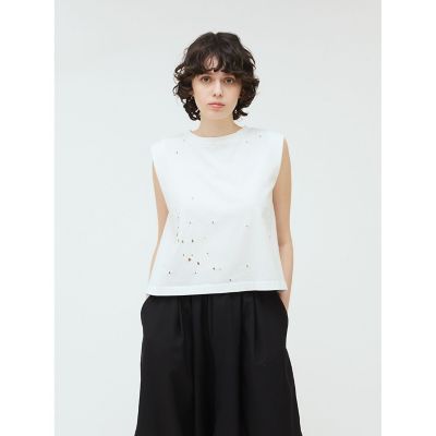 ＜mizuiro ind (Women)＞ｍｉｚｕｉｒｏ　ｉｎｄ　パンチングノースリーブプルオーバー