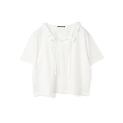 【30%OFF】ミズイロインド フリル襟 プルオーバー メール便OK mizuiro ind 2-210100 半袖 Tシャツ 白 黒 楽天市場】(メール便OK) 【30%OFF】 mizuiro ind ミズイロインド