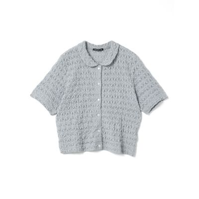 mizuiro ind ストレッチレースラウンドカラーシャツ