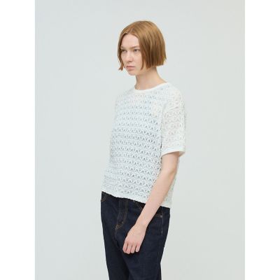 ｍｉｚｕｉｒｏ　ｉｎｄ　ストレッチレースクルーネックＴシャツ