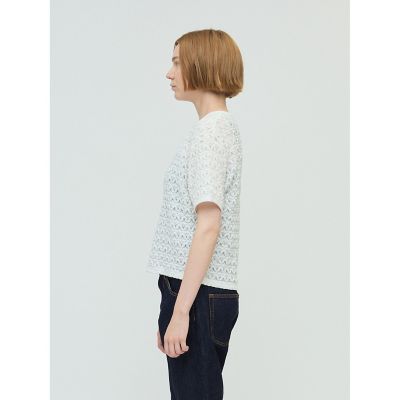 ｍｉｚｕｉｒｏ　ｉｎｄ　ストレッチレースクルーネックＴシャツ