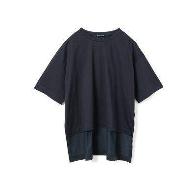 mizuiro ind ワイドチュニックブラック mizuiro ind サイドスリットワイドチュニックTシャツ