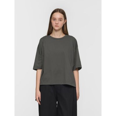 ＜mizuiro ind (Women)＞ｍｉｚｕｉｒｏ　ｉｎｄ　サイドスリットワイドチュニックＴシャツ