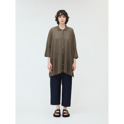 ＜mizuiro ind (Women)＞ｍｉｚｕｉｒｏ　ｉｎｄ　ワイドニットシャツ