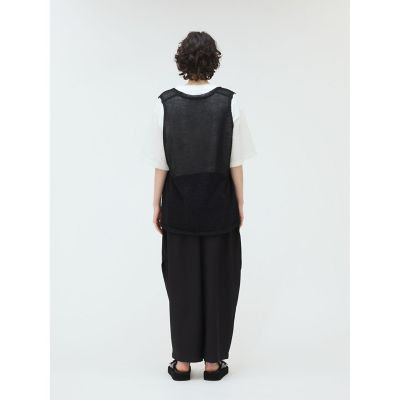 mizuiro ind ワイドVネックベスト　ダークグレー mizuiro ind｜ディープ Vネック ワイド ベスト deep V neck wide