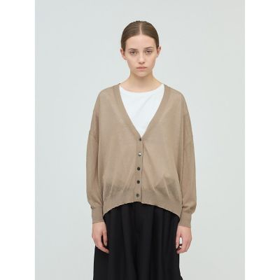 ＜mizuiro ind (Women)＞ｍｉｚｕｉｒｏ　ｉｎｄ　Ｖネックワイドカーディガン