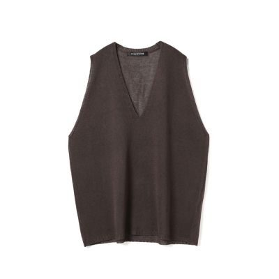 mizuiro ind リネンライクVネックワイドベスト | mizuiro
