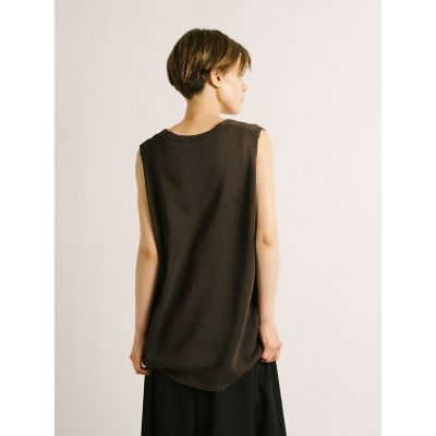 mizuiro ind リネンライクVネックワイドベスト | mizuiro