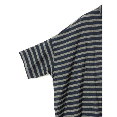 ｍｉｚｕｉｒｏ　ｉｎｄ　ボーダーリネンワイドシャツ