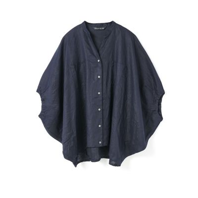 ｍｉｚｕｉｒｏ　ｉｎｄ　リネンスタンドカラーコクーンシャツ