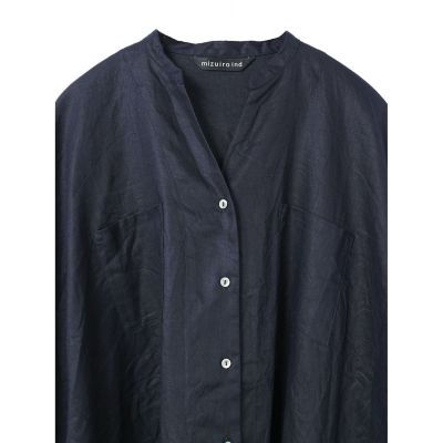 ｍｉｚｕｉｒｏ　ｉｎｄ　リネンスタンドカラーコクーンシャツ