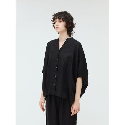 ｍｉｚｕｉｒｏ　ｉｎｄ　リネンスタンドカラーコクーンシャツ