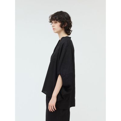 ｍｉｚｕｉｒｏ　ｉｎｄ　リネンスタンドカラーコクーンシャツ