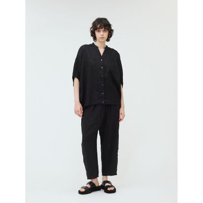 ｍｉｚｕｉｒｏ　ｉｎｄ　リネンスタンドカラーコクーンシャツ