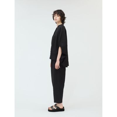ｍｉｚｕｉｒｏ　ｉｎｄ　リネンスタンドカラーコクーンシャツ