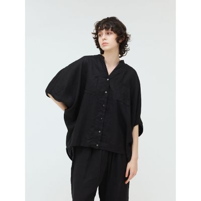 ｍｉｚｕｉｒｏ　ｉｎｄ　リネンスタンドカラーコクーンシャツ