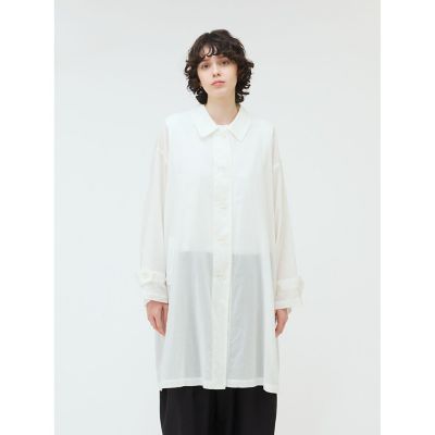 mizuiro ind シアーステンカラーロングシャツ