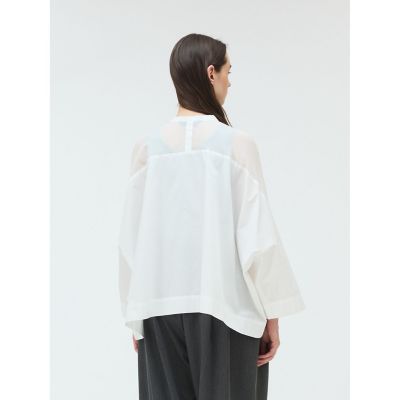 mizuiro ind スタンドカラーシアーシャツ（シャツ/ブラウス