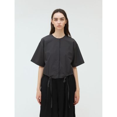 ＜mizuiro ind (Women)＞ｍｉｚｕｉｒｏ　ｉｎｄ　ドローストリングシャツ