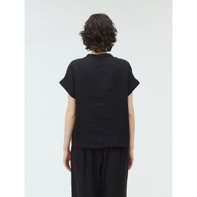 mizuiro ind リネンスタンドカラーシャツ | mizuiro